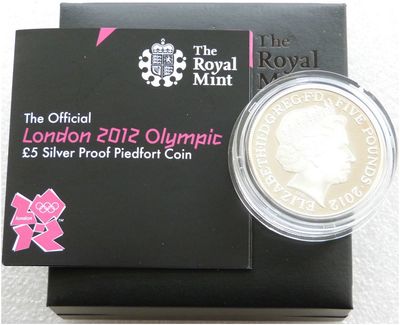 2012 London Olympic Games Piedfort £5 Silver Proof Coin Box Coa