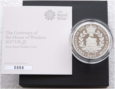 2017 House of Windsor Centenary Piedfort £5 Silver Proof Coin Box Coa