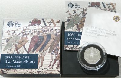 2016 Battle of Hastings 50p Silver Proof Coin Box Coa