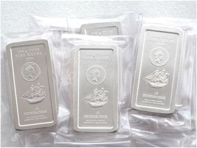 2009 Cook Islands HMS Bounty $5 Five Dollar 100 Gram Silver Bullion Coin Bar Ingot 2009 Cook Islands HMS Bounty $5 Five Dollar 100 Gram Silver Bullion Coin Bar Ingot