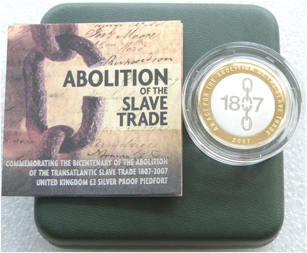2007 Abolition of the Slave Trade Piedfort £2 Silver Proof Coin Box Coa 2007 Abolition of the Slave Trade Piedfort £2 Silver Proof Coin Box Coa