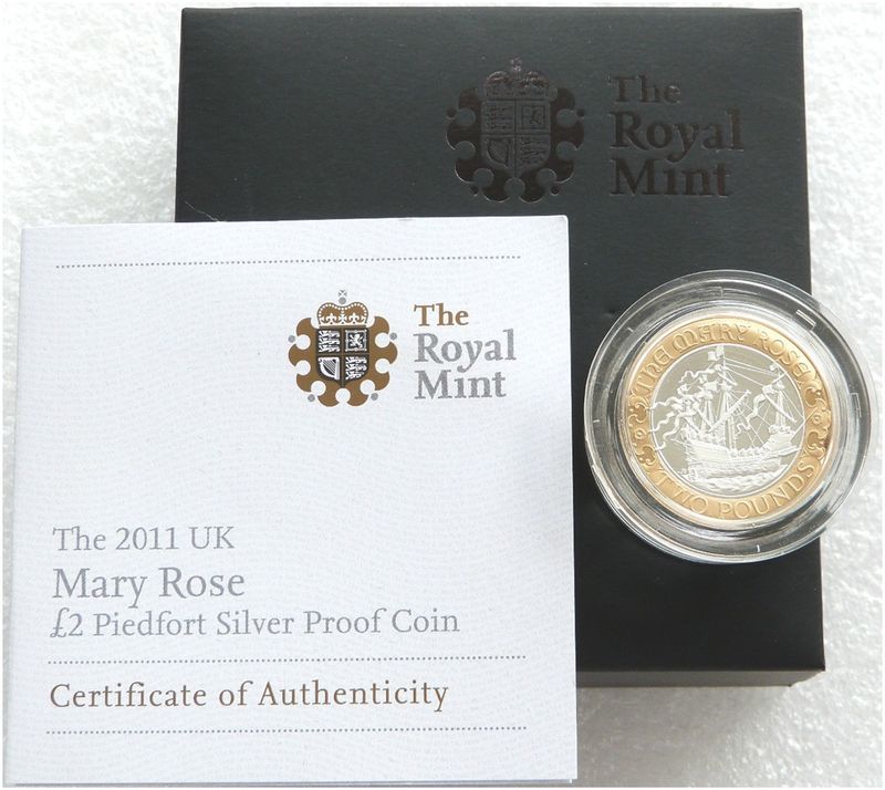 2011 Mary Rose Piedfort £2 Silver Proof Coin Box Coa