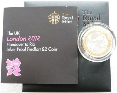 2012 London Olympic Games Handover To Rio Piedfort £2 Silver Proof Coin Box Coa 2012 London Olympic Games Handover To Rio Piedfort £2 Silver Proof Coin Box Coa