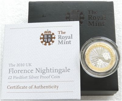 2010 Florence Nightingale Piedfort £2 Silver Proof Coin Box Coa 2010 Florence Nightingale Piedfort £2 Silver Proof Coin Box Coa