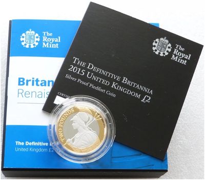 2015 Britannia Definitive Piedfort £2 Silver Proof Coin Box Coa 2015 Britannia Definitive Piedfort £2 Silver Proof Coin Box Coa