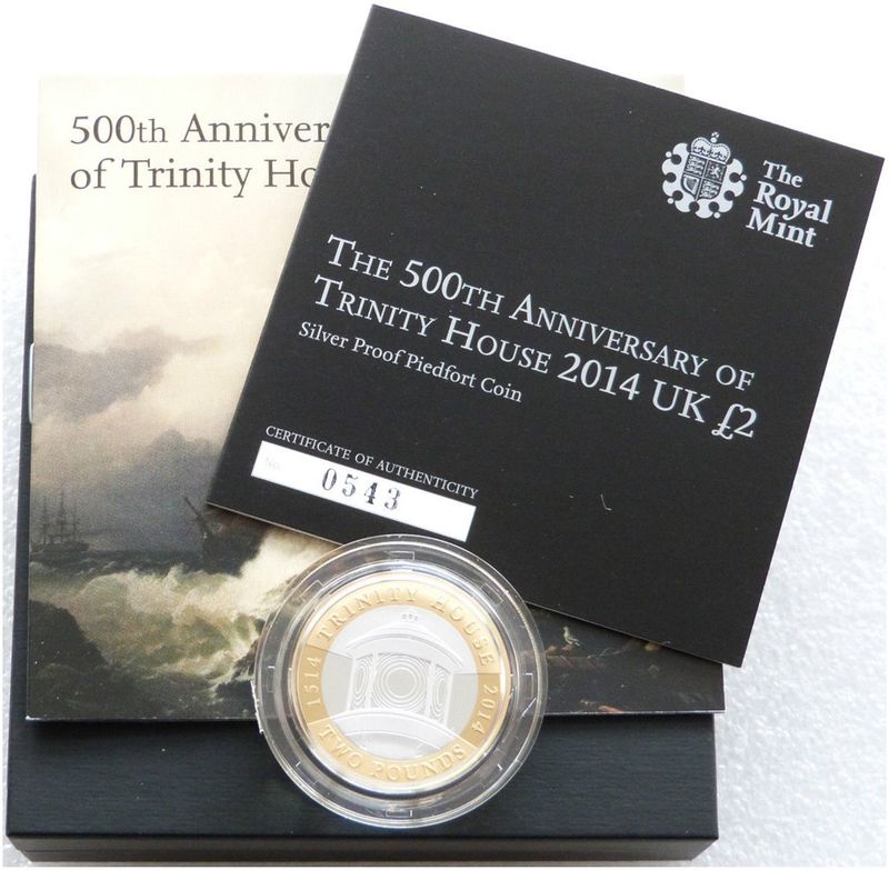 2014 Trinity House Piedfort £2 Silver Proof Coin Box Coa - Mintage 652