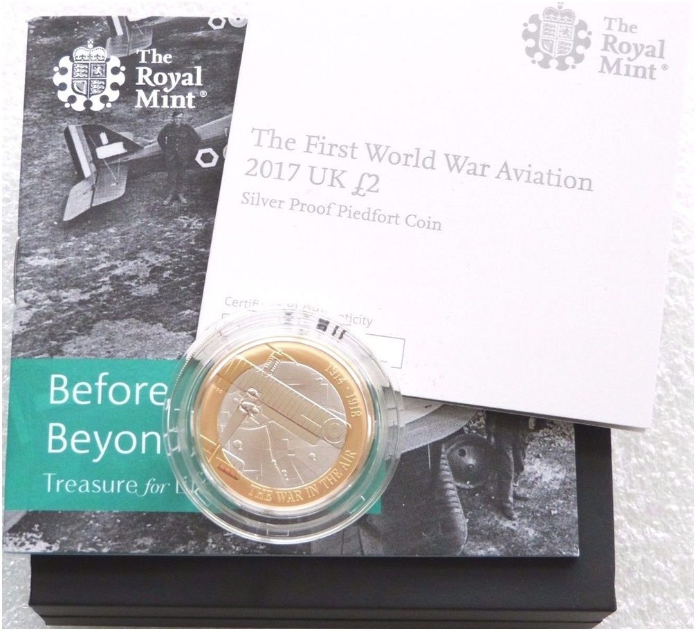 2017 First World War Aviation Piedfort £2 Silver Proof Coin Box Coa 2017 First World War Aviation Piedfort £2 Silver Proof Coin Box Coa