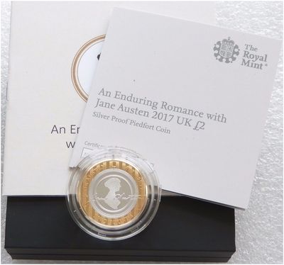 2017 Jane Austen Piedfort £2 Silver Proof Coin Box Coa 2017 Jane Austen Piedfort £2 Silver Proof Coin Box Coa