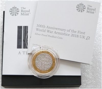 2018 First World War Armistice Piedfort £2 Silver Proof Coin Box Coa 2018 First World War Armistice Piedfort £2 Silver Proof Coin Box Coa