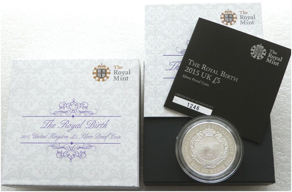 2015 Princess Charlotte Royal Birth £5 Silver Proof Coin Box Coa 2015 Princess Charlotte Royal Birth £5 Silver Proof Coin Box Coa