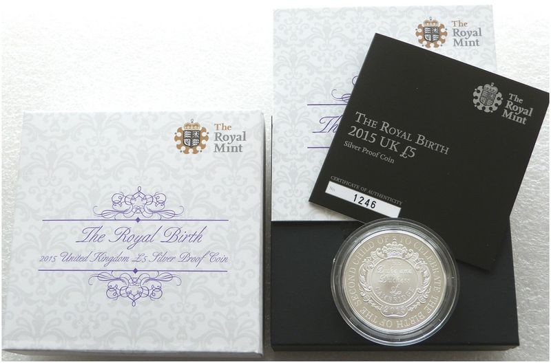 2015 Princess Charlotte Royal Birth £5 Silver Proof Coin Box Coa 2015 Princess Charlotte Royal Birth £5 Silver Proof Coin Box Coa