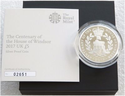 2017 House of Windsor Centenary £5 Silver Proof Coin Box Coa 2017 House of Windsor Centenary £5 Silver Proof Coin Box Coa