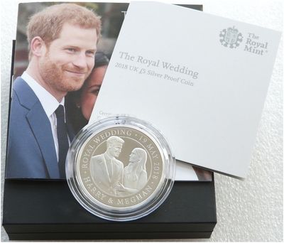 2018 Royal Wedding Harry Meghan £5 Silver Proof Coin Box Coa