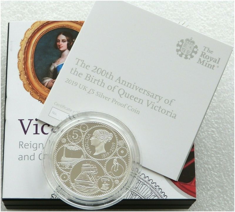 2019 Birth of Queen Victoria £5 Silver Proof Coin Box Coa 2019 Birth of Queen Victoria £5 Silver Proof Coin Box Coa