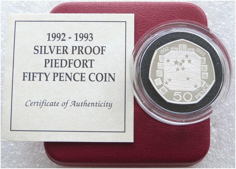 1992 - 1993 European Presidency Piedfort 50p Silver Proof Coin Box Coa 1992 - 1993 European Presidency Piedfort 50p Silver Proof Coin Box Coa