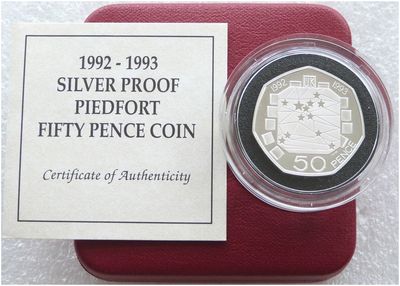 1992 - 1993 European Presidency Piedfort 50p Silver Proof Coin Box Coa 1992 - 1993 European Presidency Piedfort 50p Silver Proof Coin Box Coa