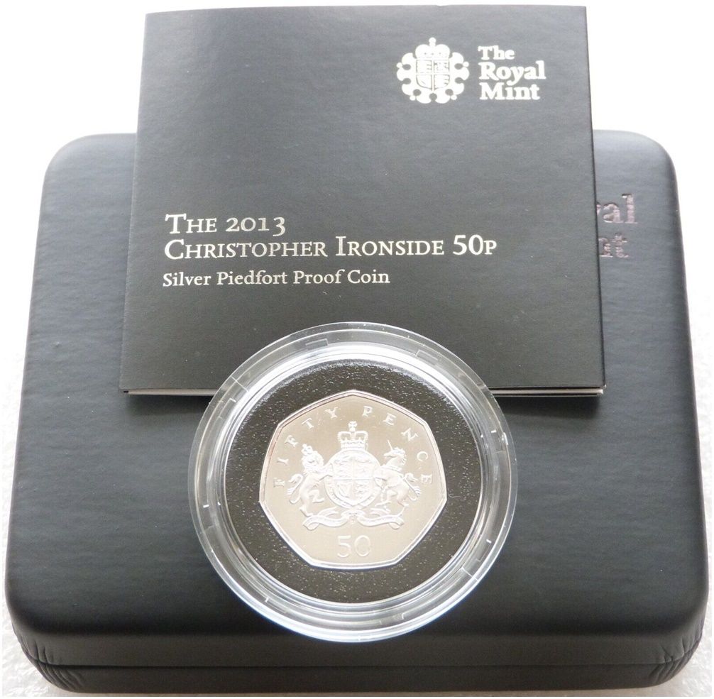 2013 Christopher Ironside Piedfort 50p Silver Proof Coin Box Coa
