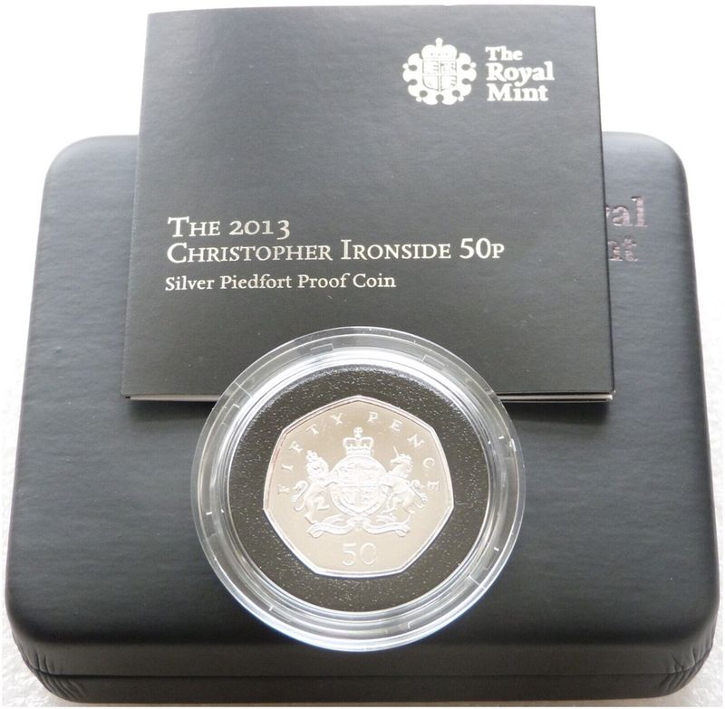 2013 Christopher Ironside Piedfort 50p Silver Proof Coin Box Coa