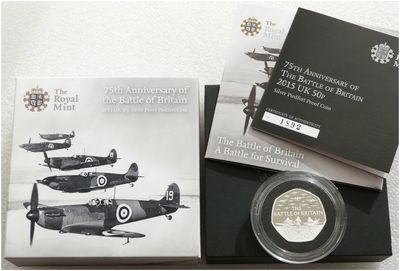 2015 Battle of Britain Piedfort 50p Silver Proof Coin Box Coa 2015 Battle of Britain Piedfort 50p Silver Proof Coin Box Coa