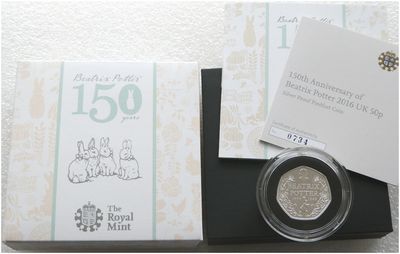 2016 Beatrix Potter Piedfort 50p Silver Proof Coin Box Coa - Mintage 2,486 2016 Beatrix Potter Piedfort 50p Silver Proof Coin Box Coa - Mintage 2,486
