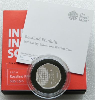 2020 Rosalind Franklin Piedfort 50p Silver Proof Coin Box Coa 2020 Rosalind Franklin Piedfort 50p Silver Proof Coin Box Coa