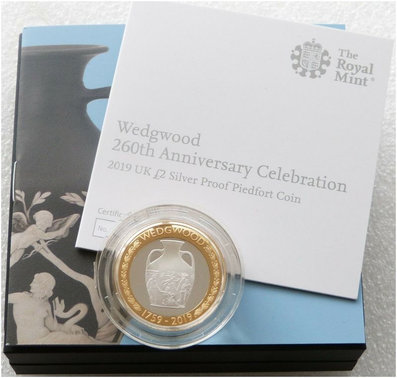 2019 Formation of Wedgwood Piedfort £2 Silver Proof Coin Box Coa 2019 Formation of Wedgwood Piedfort £2 Silver Proof Coin Box Coa