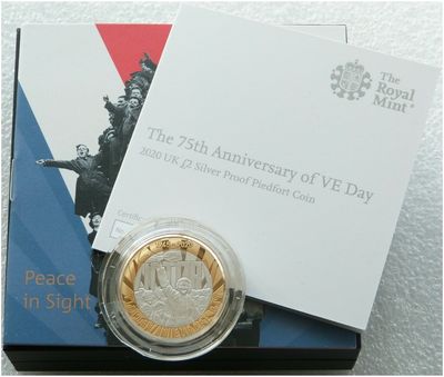 2020 VE-Day Piedfort £2 Silver Proof Coin Box Coa 2020 VE-Day Piedfort £2 Silver Proof Coin Box Coa