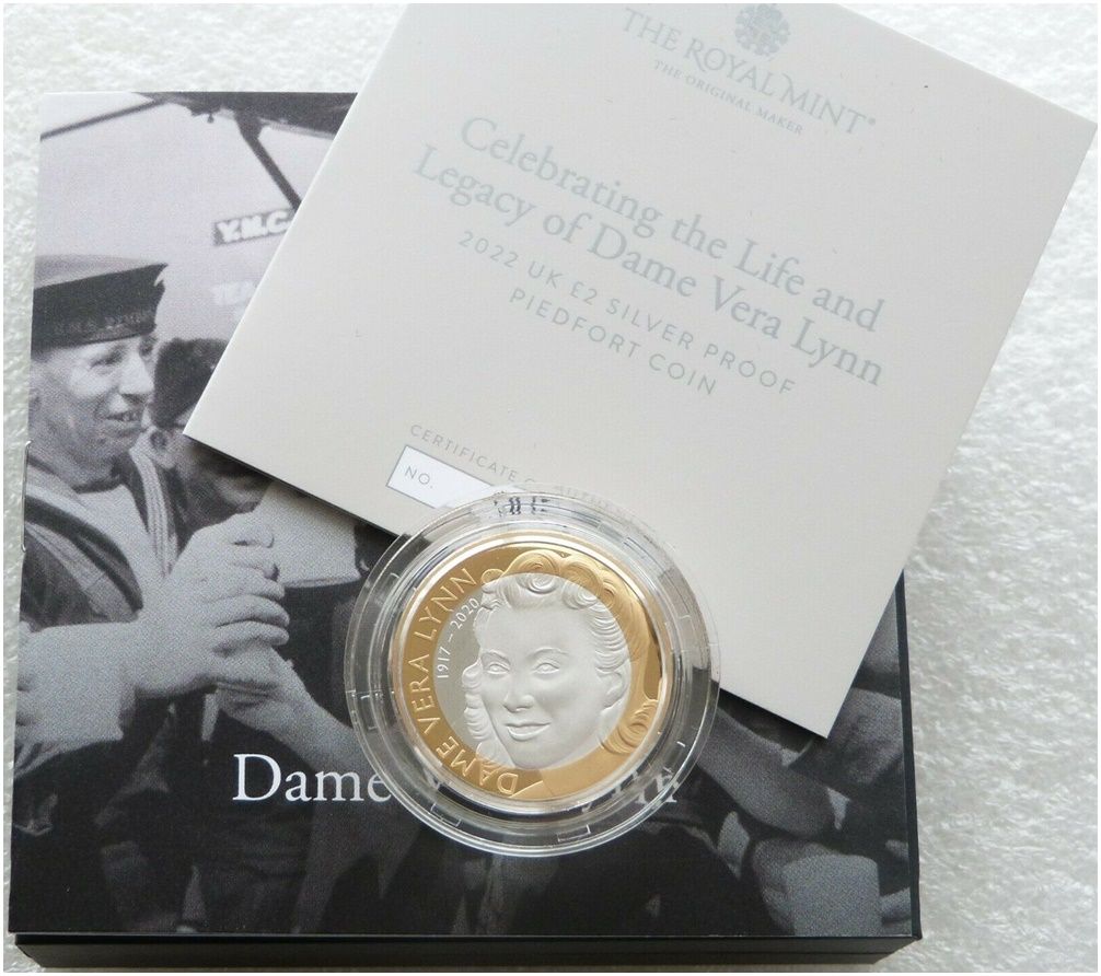2022 Dame Vera Lynn Piedfort £2 Silver Proof Coin Box Coa