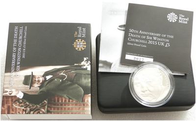 2015 Winston Churchill £5 Silver Proof Coin Box Coa 2015 Winston Churchill £5 Silver Proof Coin Box Coa