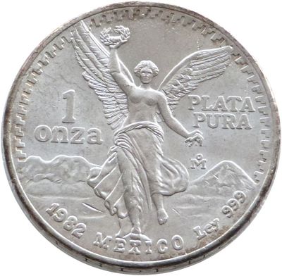 1982 Mexico Libertad Angel Silver 1oz Coin