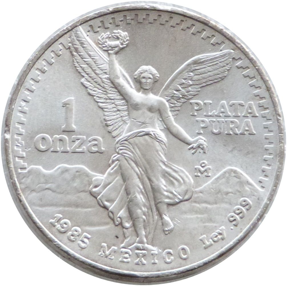 1985 Mexico Libertad Angel Silver 1oz Coin 1985 Mexico Libertad Angel Silver 1oz Coin
