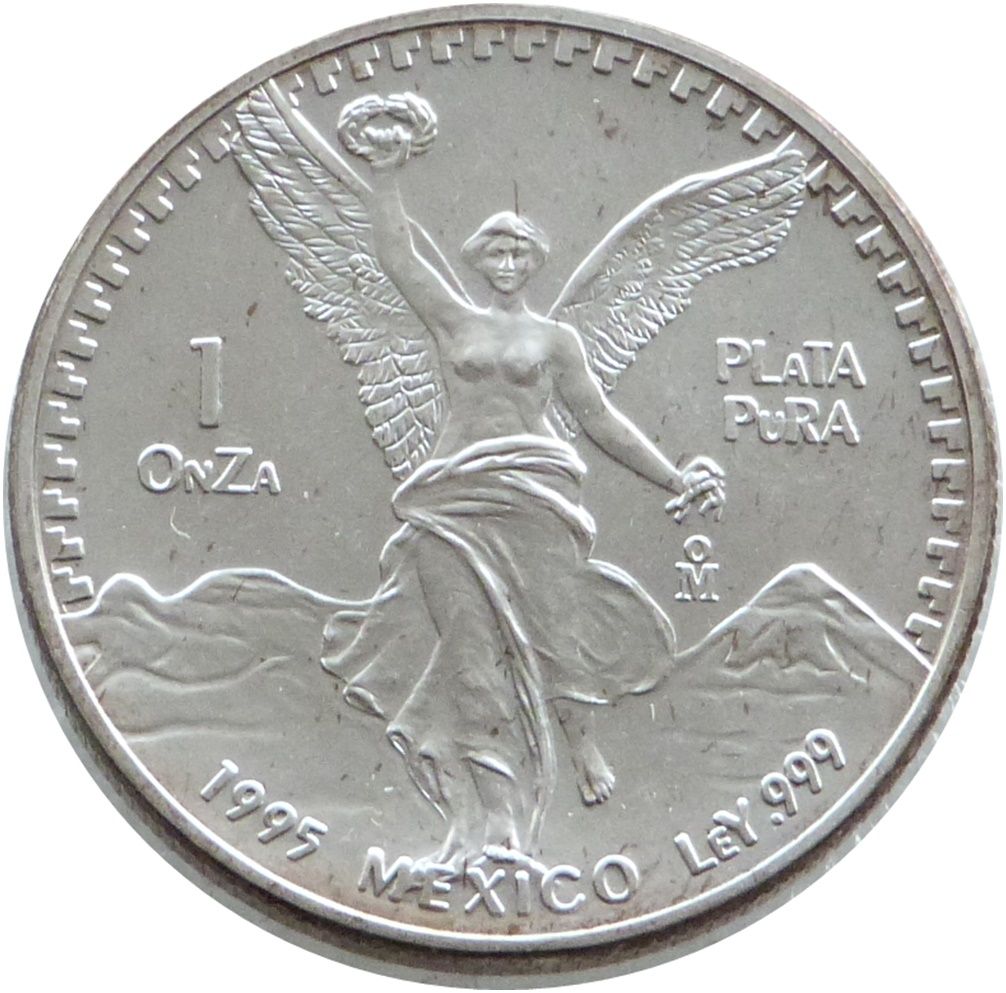 1995 Mexico Libertad Angel Silver 1oz Coin