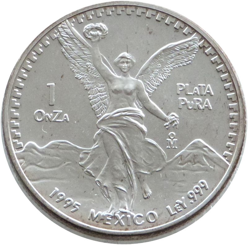 1995 Mexico Libertad Angel Silver 1oz Coin