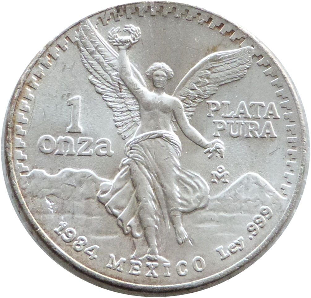 1984 Mexico Libertad Angel Silver 1oz Coin