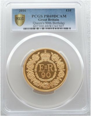 2016 Queen's 90th Birthday £10 Gold Proof 5oz Coin PCGS PR69 DCAM 2016 Queen's 90th Birthday £10 Gold Proof 5oz Coin PCGS PR69 DCAM