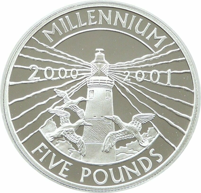 2000 Alderney Millennium Lighthouse £5 Silver Proof Coin 2000 Alderney Millennium Lighthouse £5 Silver Proof Coin