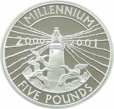 2000 Alderney Millennium Lighthouse £5 Silver Proof Coin 2000 Alderney Millennium Lighthouse £5 Silver Proof Coin