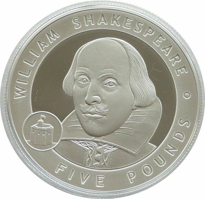 2006 Alderney Great Britons William Shakespeare £5 Silver Proof Coin 2006 Alderney Great Britons William Shakespeare £5 Silver Proof Coin