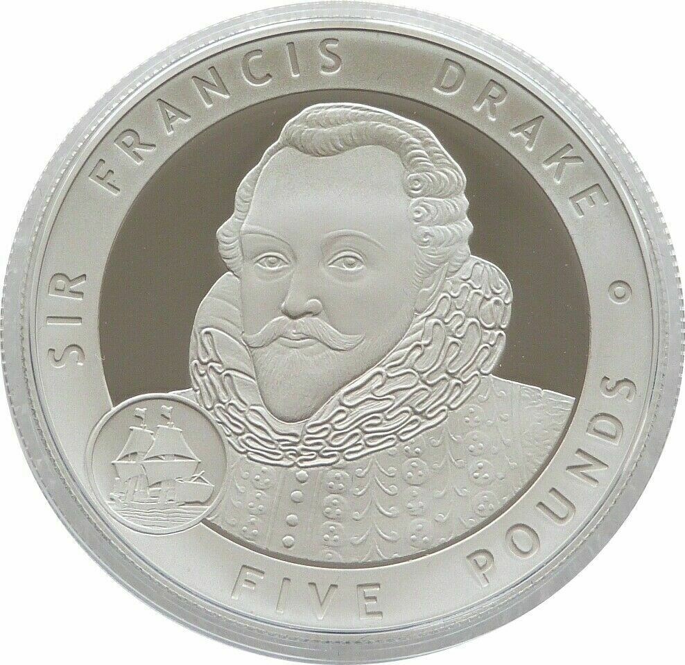 2007 Alderney Great Britons Sir Francis Drake £5 Silver Proof Coin 2007 Alderney Great Britons Sir Francis Drake £5 Silver Proof Coin