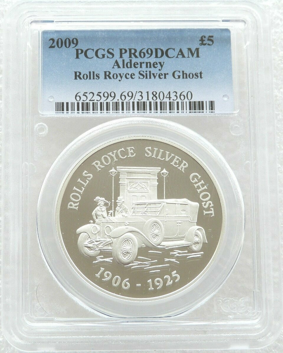 2009 Alderney British Motor Cars Rolls Royce Silver Ghost £5 Silver Proof Coin PCGS PR69 2009 Alderney British Motor Cars Rolls Royce Silver Ghost £5 Silver Proof Coin PCGS PR69