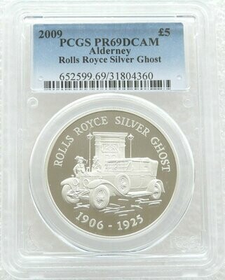 2009 Alderney British Motor Cars Rolls Royce Silver Ghost £5 Silver Proof Coin PCGS PR69 2009 Alderney British Motor Cars Rolls Royce Silver Ghost £5 Silver Proof Coin PCGS PR69