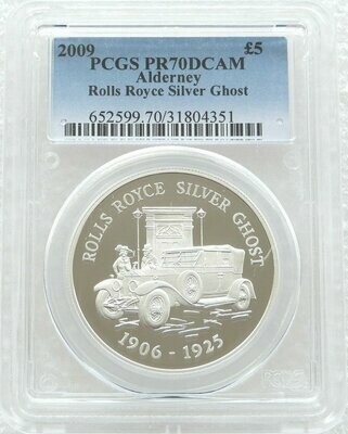 2009 Alderney Classic British Motor Cars Rolls Royce Silver Ghost £5 Silver Proof Coin PCGS PR70 DC 2009 Alderney Classic British Motor Cars Rolls Royce Silver Ghost £5 Silver Proof Coin PCGS PR70 DC