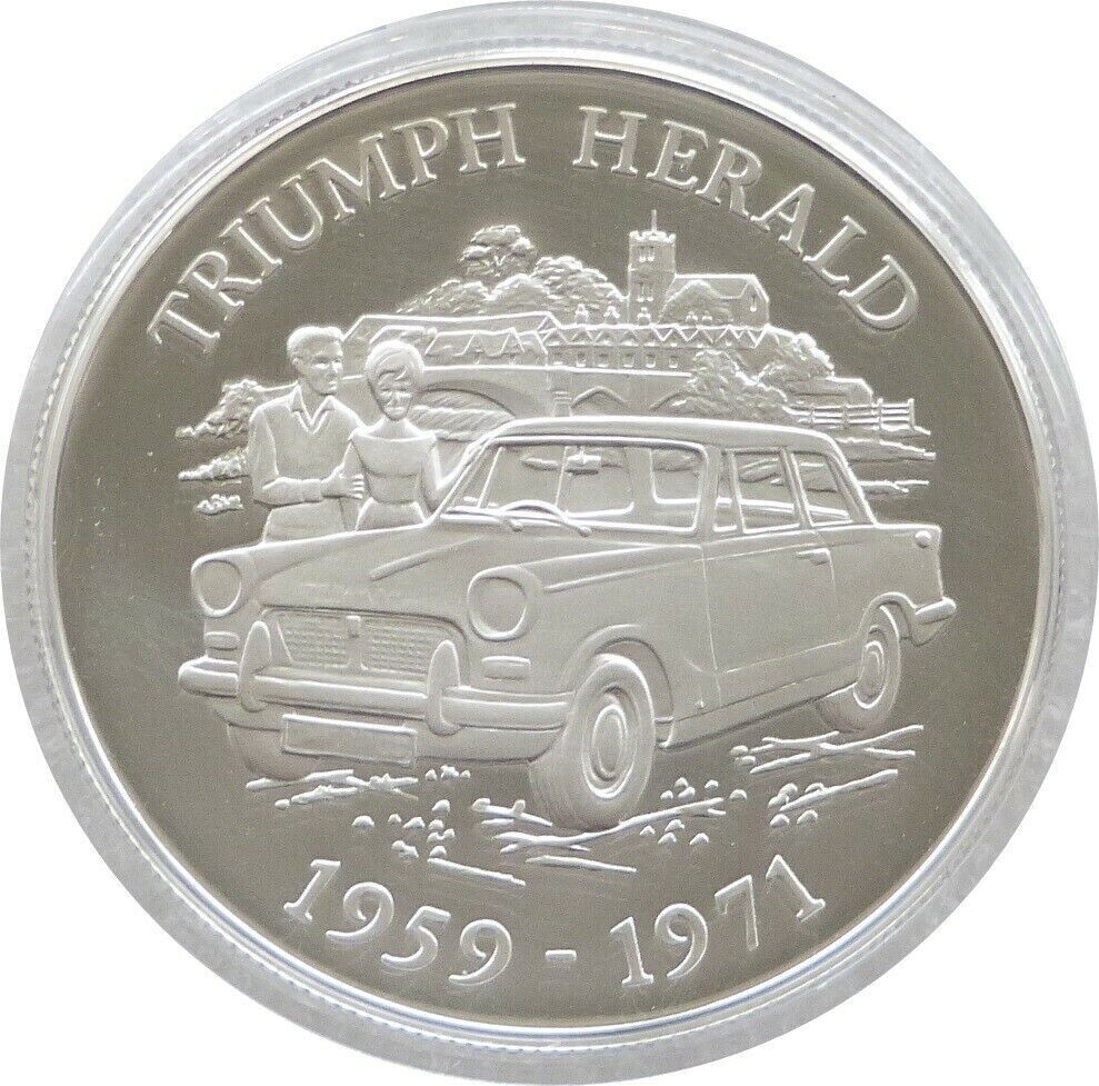 2009 Alderney Classic British Motor Cars Triumph Herald £5 Silver Proof Coin 2009 Alderney Classic British Motor Cars Triumph Herald £5 Silver Proof Coin