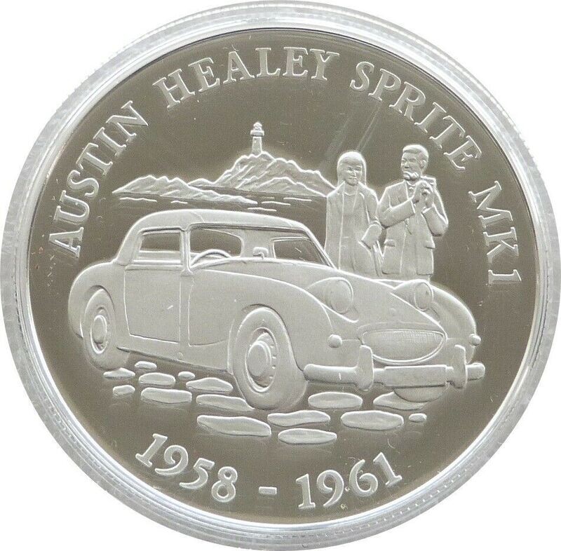 2009 Alderney Classic British Motor Cars Austin Healey Sprite MK1 £5 Silver Proof Coin 2009 Alderney Classic British Motor Cars Austin Healey Sprite MK1 £5 Silver Proof Coin