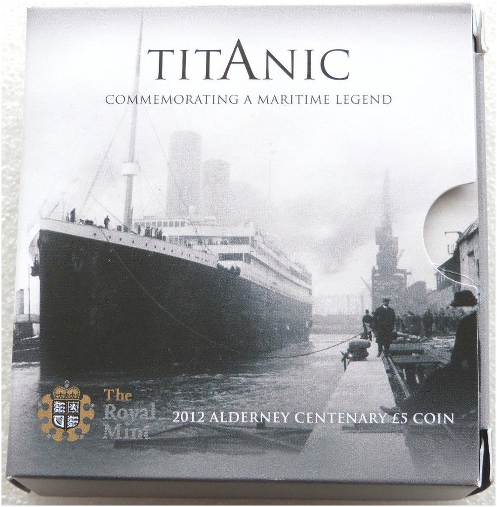 2012 Alderney Titanic £5 Silver Proof Coin Box Coa