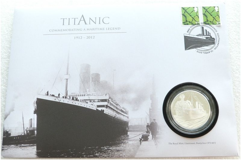 2012 Alderney Titanic £5 Silver Proof Coin First Day Cover