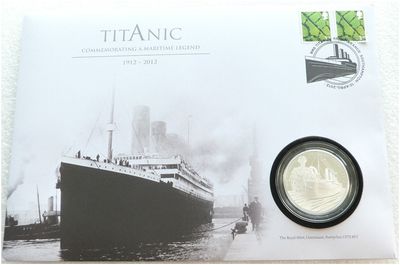 2012 Alderney Titanic £5 Silver Proof Coin First Day Cover
