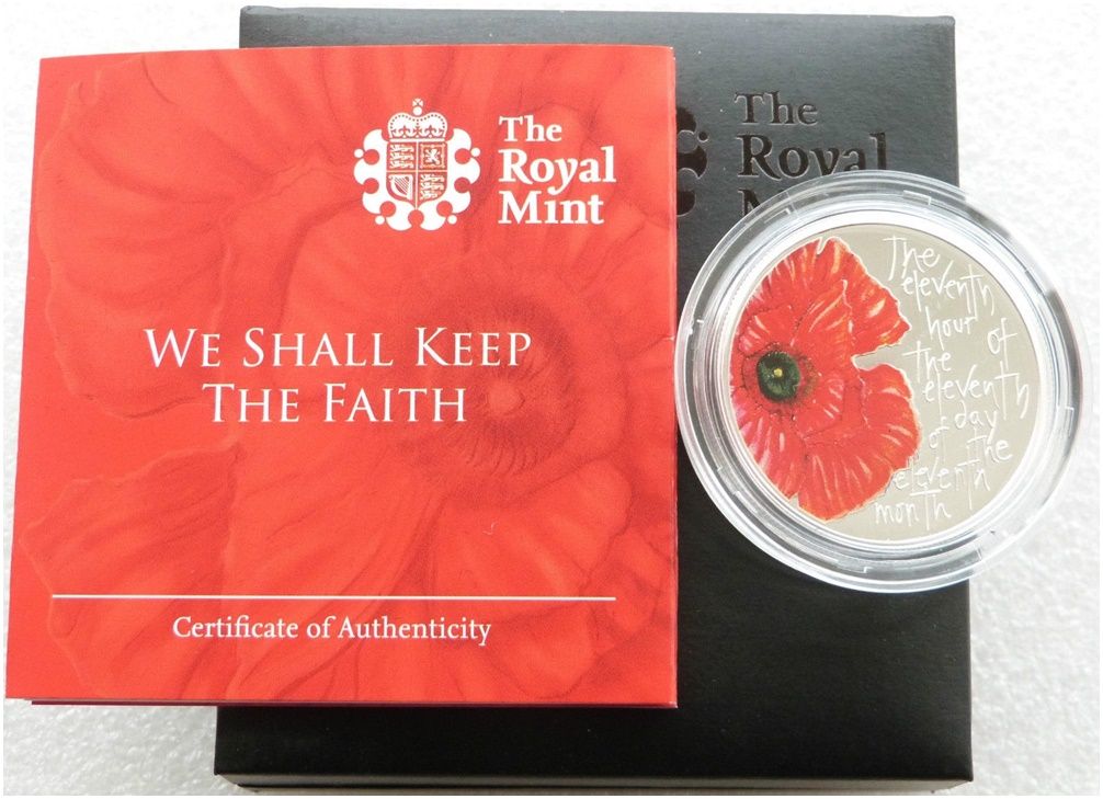2013 Alderney Remembrance Day Poppy £5 Silver Proof Coin Box Coa