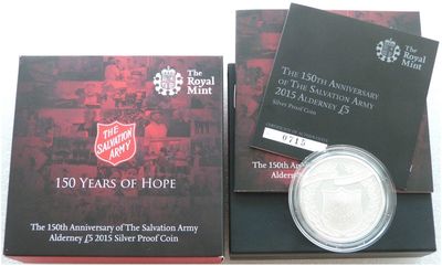 2015 Alderney Salvation Army £5 Silver Proof Coin Box Coa 2015 Alderney Salvation Army £5 Silver Proof Coin Box Coa