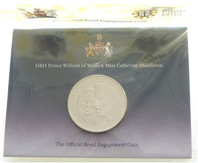 2010 Alderney Royal Engagement William and Kate £5 Brilliant Uncirculated Coin Pack